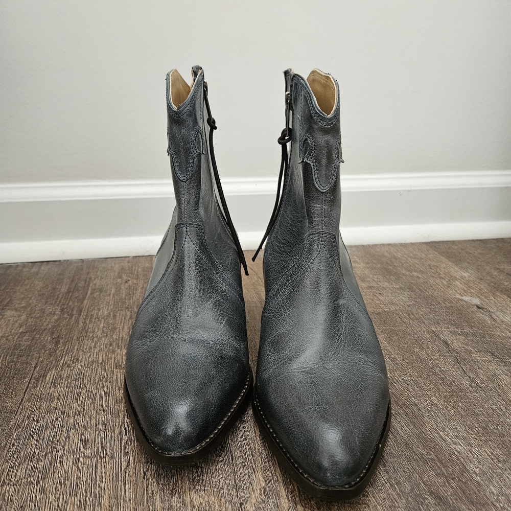 Free People Blue New Frontier Cowboy Bootie